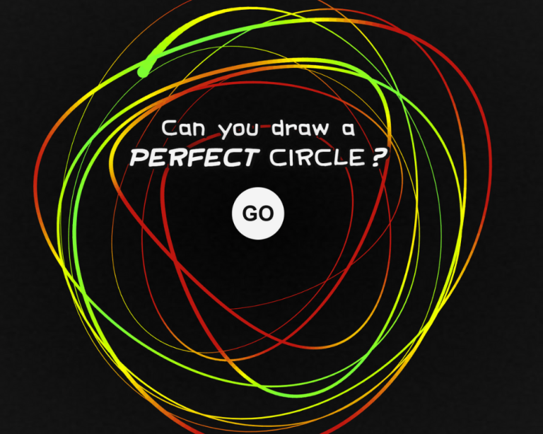 Attempt at drawing a circle compared to perfect circle on Neal.fun