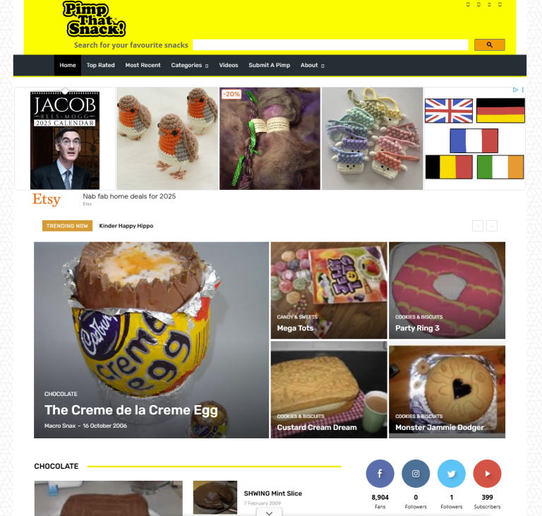 Oversized homemade Jaffa Cake featured on Pimp That Snack website
