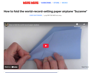 Paper airplane folded using world-record instructions