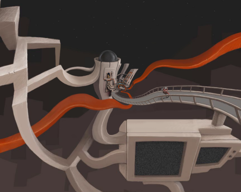 Infinite zoom artwork from Zoomquilt with fantasy landscapes