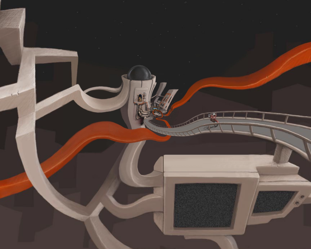 Infinite zoom artwork from Zoomquilt with fantasy landscapes