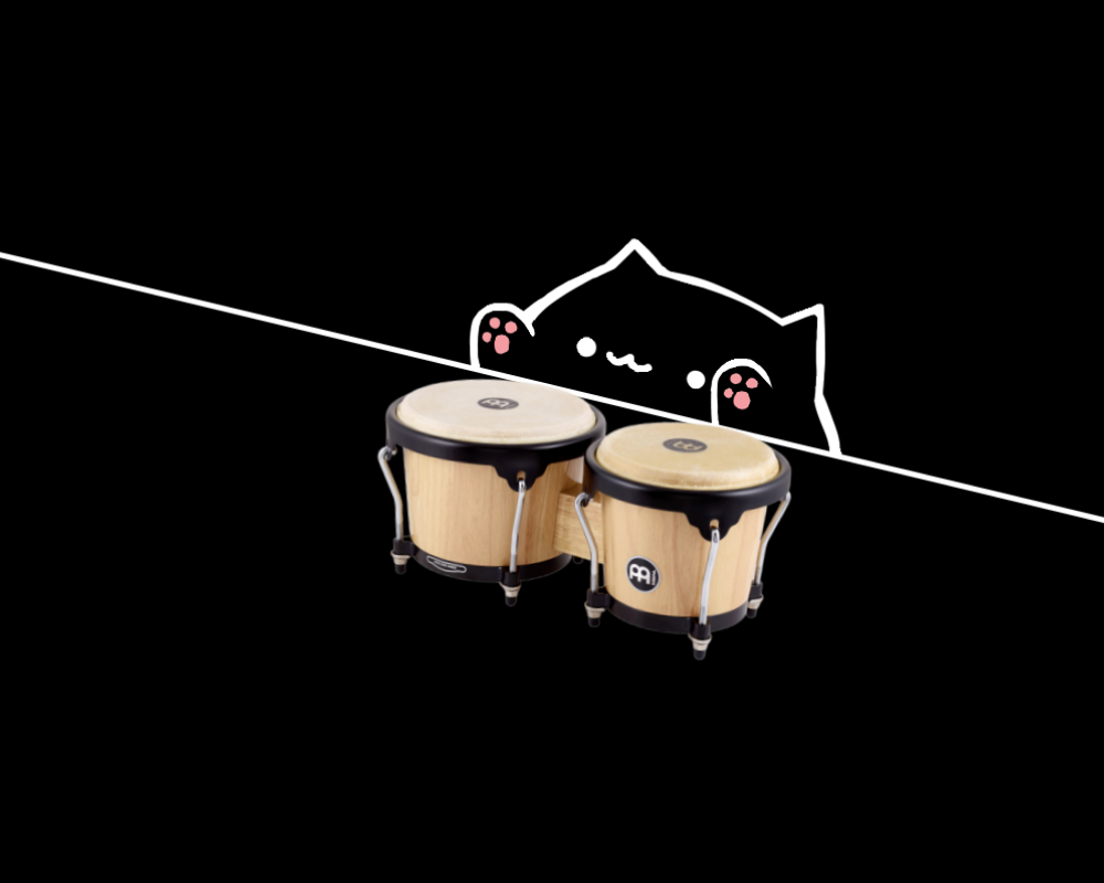 Cartoon Bongo Cat tapping bongos on the Bongo.cat website