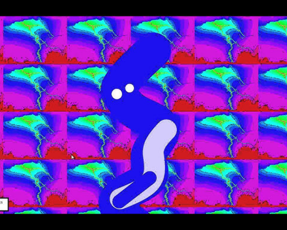 Black worm on Staggering Beauty website before flashing chaos begins