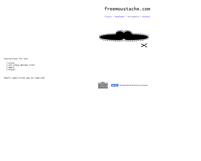 Person with a digital moustache overlay from Free Moustache website