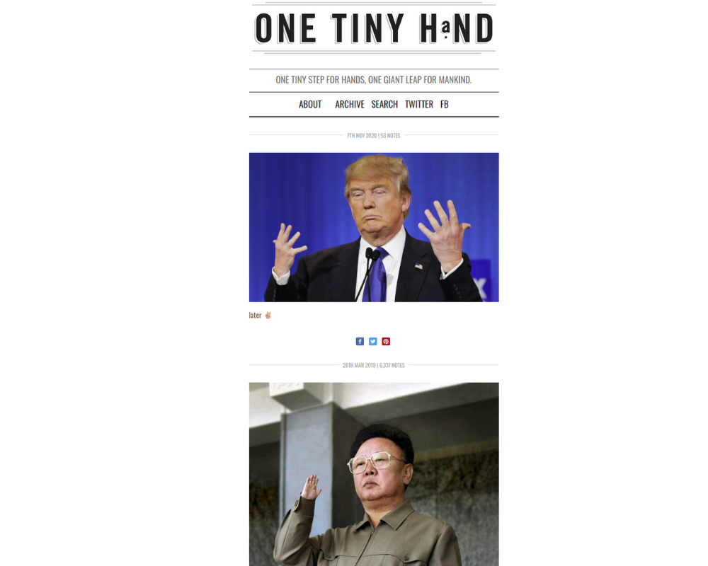 Photoshopped image showing person with one tiny hand