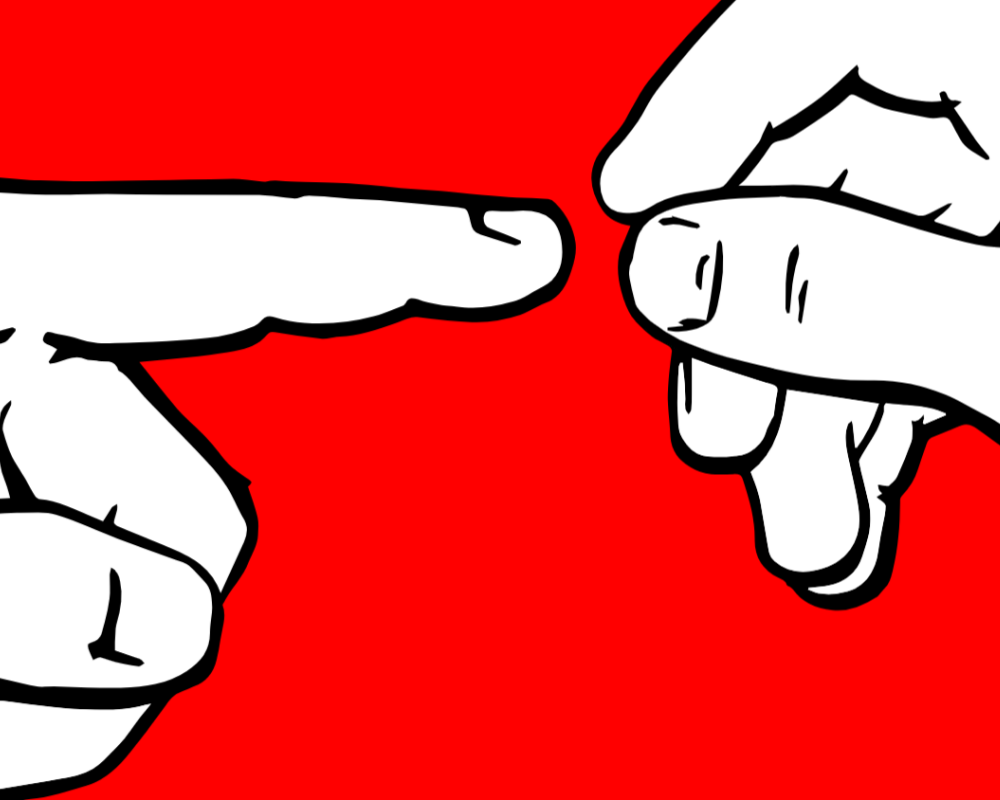 Two cartoon hands following mouse pointer on Mister Nice Hands website